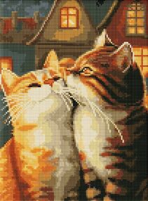 Алмазна мозаїка б/підрамн 30х40 АМС7750 Закохані котики "Ідейка"