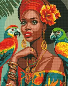 Алмазна мозаїка 40х50 АМО7809 Принцеса з Африки з стразами "Ідейка"