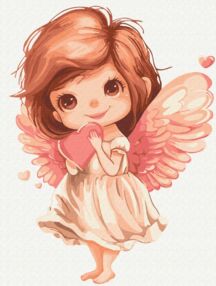 Розпис по номерах 30х40 KBS0160 Ніжне янголятко brushme Брашми