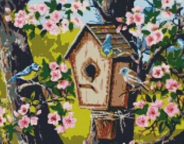 Алмазна мозаїка 40х50 АМО7630 Новосілля для пташок "Ідейка"