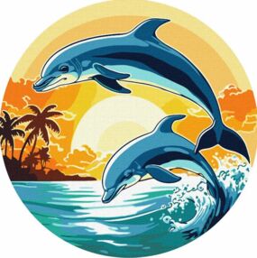 Розпис по номерах d33см КНО-R1028 Грайливі дельфіни "Ідейка"