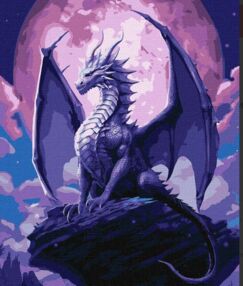 Розпис по номерах 40х50 КНО5118 Величний дракон "Ідейка"