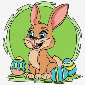 Розпис по номерах 25х25 КНО6201 Веселий кролик "Ідейка"