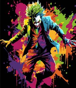Розпис по номерах 30х40 FH-2 Хаос Джокера на чорному фоні "Strateg"