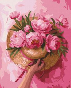 Розпис по номерах 40х50 BS54090 Капелюх серед квітів brushme Брашмі