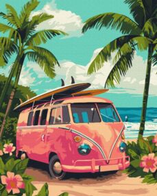 Розпис по номерах 40х50 BS54093 Відпустка у стилі ретро brushme Брашмі