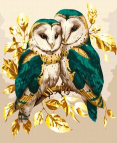 Розпис по номерах 40х50 BS54124 Смарагдова мудрість з фарбами металік brushme Брашмі