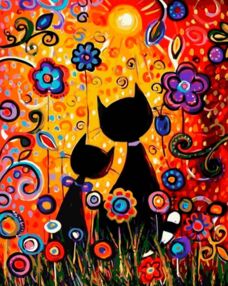 Розпис по номерах 40х50 VA-2293 Барвисті котики "Strateg"