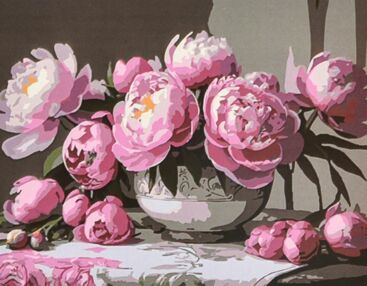 Розпис по номерах 40х50 VA-4650 Тепло півоній у вазі "Strateg"