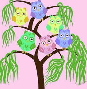 Розпис по номерах 30х30 ES-0870 Шість сов "Strateg"