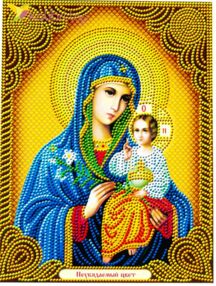 Алмазна мозаїка 30х40 Ікона Нев'янучий цвіт XQB72619