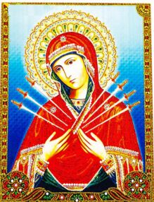 Алмазна мозаїка 30х40 Ікона Семистрільна XQB79896