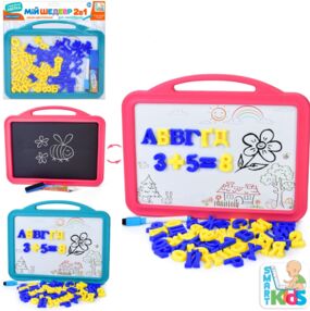 Дощечка двухстороння магнітна для малювання крейдою маркером 2 кольори SK 0056 42х34