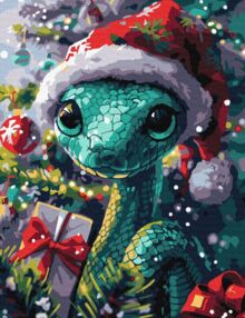 Розпис по номерах 30х40 КНО5145 Зелена змійка "Ідейка"