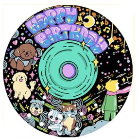 Розпис по номерах на вінілі 30х30 GP-14 Дружнє свято собак і котів "Strateg"