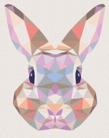 Розпис по номерах 40х50 BS52252 Кролик в мозаїці brushme Брашми