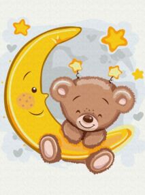 Розпис по номерах 30х40 KBS0107 Ведмедик на місяці brushme Брашми