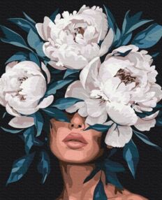Розпис по номерах 40х50 BS54008 Таємниця білих півоній brushme Брашми