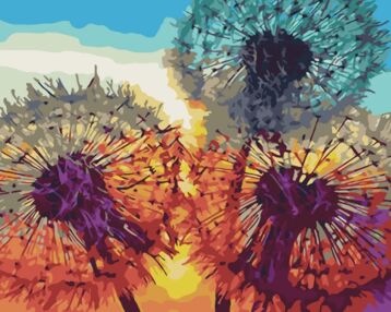 Розпис по номерах 40х50 BS35646 Кульбабки на заході сонця