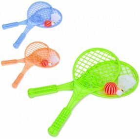 Ракетка дитяча 2 штуки мячик пластиковий 1 штука воланчик 3 кольори MR 1161