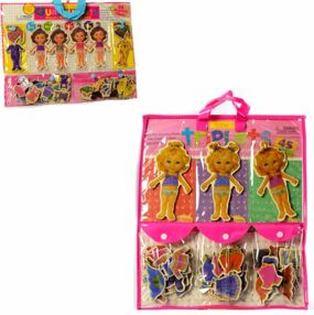 гра деревяна Гардероб фігурки 3 штуки 2 види сумка MD 1568