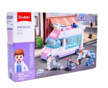 Конструктор Sluban Рожева серія швидка допомога мотоцикл фігурки 248 деталей М38-В1213