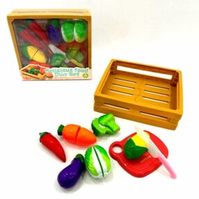 Дитячі іграшкові продукти 1018-164 на липучці, овочі, дошка, ніж, ящик