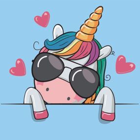 Розпис по номерах 30х30 ES-003 Модний єдинорожка "Strateg"