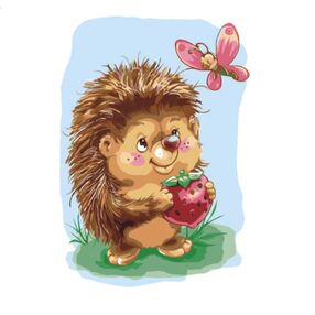 Розпис по номерах 30х30 ES021 Їжачок з полуничкою "Strateg"