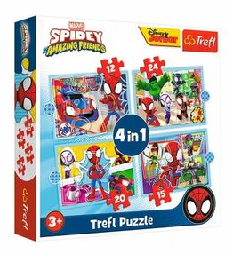Пазли 4 в 1 Команда спайдерменів Trefl 34611