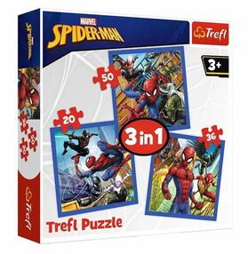 Пазли 3 в 1 Сила павука Дісней Марвел Людина-павук Trefl 34841