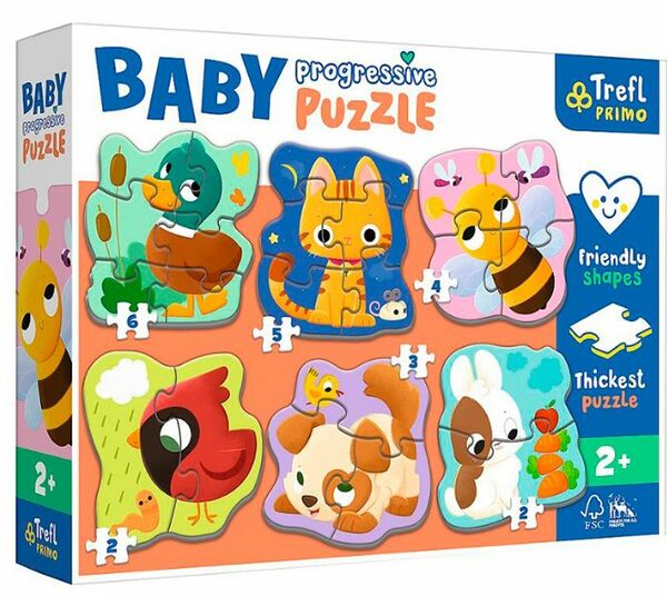 Пазли Beby Progressive 6 в 1  Тваринки Trefl 44003 Ціна (цена) 273.10грн. | придбати  купити (купить) Пазли Beby Progressive 6 в 1  Тваринки Trefl 44003 доставка по Украине, купить книгу, детские игрушки, компакт диски 0