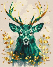 Розпис по номерах 40х50 BS54121 Смарагдова корона лісу з фарбами металік brushme Брашми