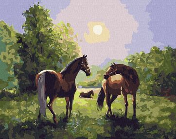 Розпис по номерах 40х50 КНО4497 Родина конячок  "Ідейка"