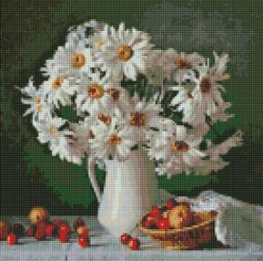 Алмазна мозаїка 40х40 АМО7331 Ромашкова краса "Ідейка"