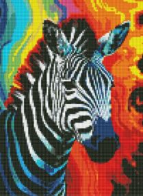Алмазна мозаїка 30х40 АМО7864 Райдужна зебра "Ідейка"