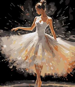 Розпис по номерах 40х50 AH1093 Елегантність руху  на чорному фоні "Strateg"