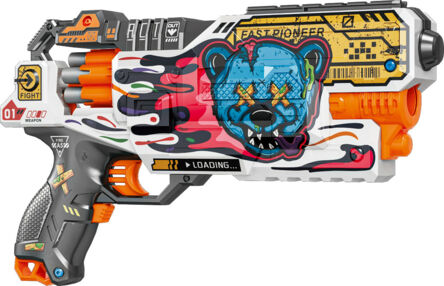 Іграшковий Пістолет автоматичний з барабаном та мякими набоями на батарейках  ВН107