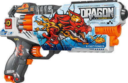 Пістолет автоматичний з барабаном та мякими набоями на батарейках 24штук  ВН109