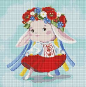 Алмазна мозаїка 40х40 АМО7581 Зайка-україночка "Ідейка"