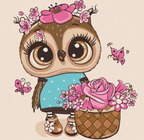 Розпис по номерах 30х30 11515-АС Совеня з квітами "Art Craft" арт крафт