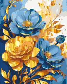 Розпис по номерах 40х50 13143-АС Яскраві квіти металік "Art Craft" арт крафт