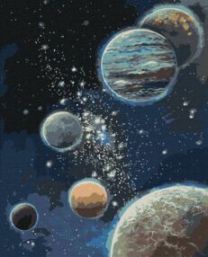 Розпис по номерах 40х50 КНО9550 Незвіданий космос "Ідейка"