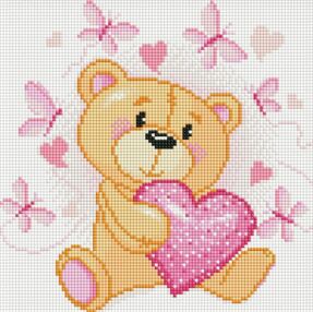 Алмазна мозаїка 30х30 АМО7724 Маленький ведмедик "Ідейка"