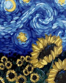 Розпис по номерах 40х50 SY6544 Соняшники в стилі Ван Гога "Strateg"