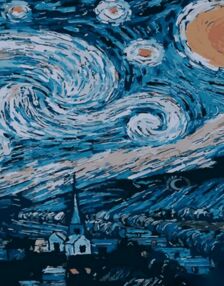 Розпис по номерах 40х50 DY345 Зоряна ніч Ван Гога "Strateg"