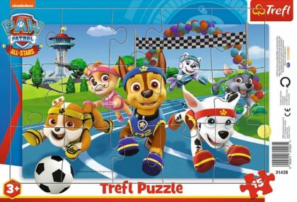 Пазли 15 елементів Рамкові Слухняні собаки Щенячий патруль Trefl 31428