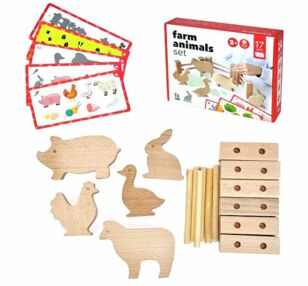Тварини на фермі Набір деревяних фігур 0521