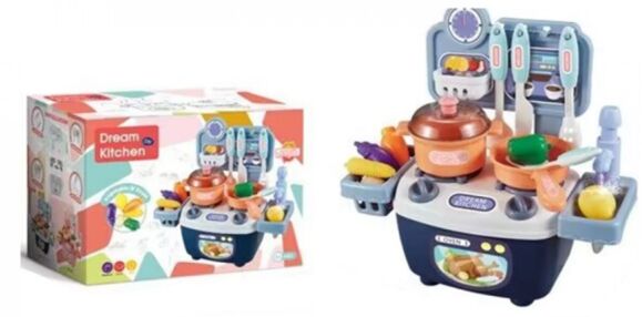 Кухня плита ллється вода механічна посуд продукти 14 деталей 777-3