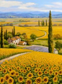 Алмазна мозаїка 30х40 JSDF70798 Рідні поля "Strateg"